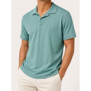J.Crew Aqua 100% Slub Cotton Polo Shirt XL Men's Coastal Preppy Casual Summer
